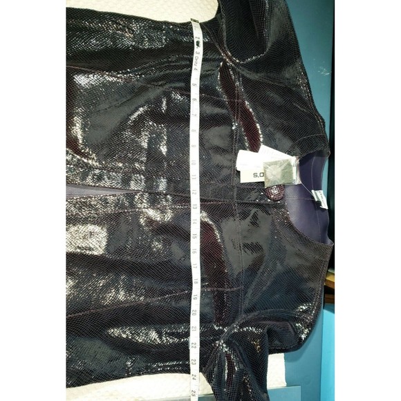 Chico's Reversible Leather & Shiny Plum Purple Snake Skin Jacket NWT Sz XL 3 - Picture 5 of 12